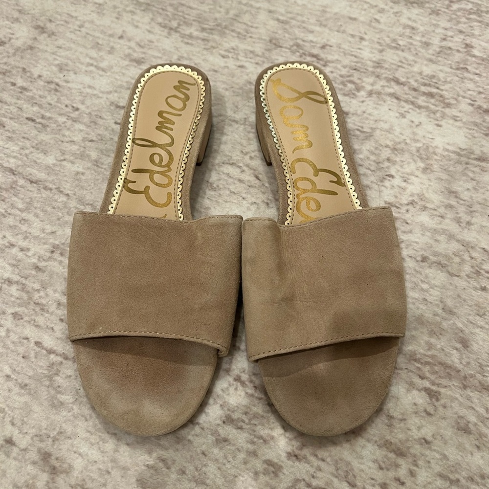 Sam Edelman Beige Suede Slide Sandals [Size 7]